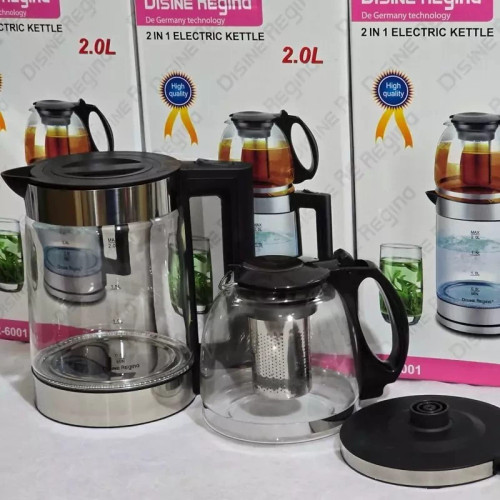 چای ساز دسینی مدل DR-6001 کتری ۲ لیتری قوری ۱ لیتری با فیلتر استیل