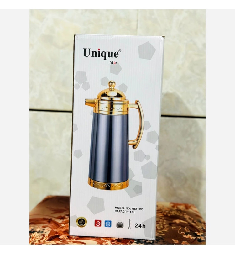 فلاکس دولیتری طلایی شیشه صورتی وارداتی یونیک