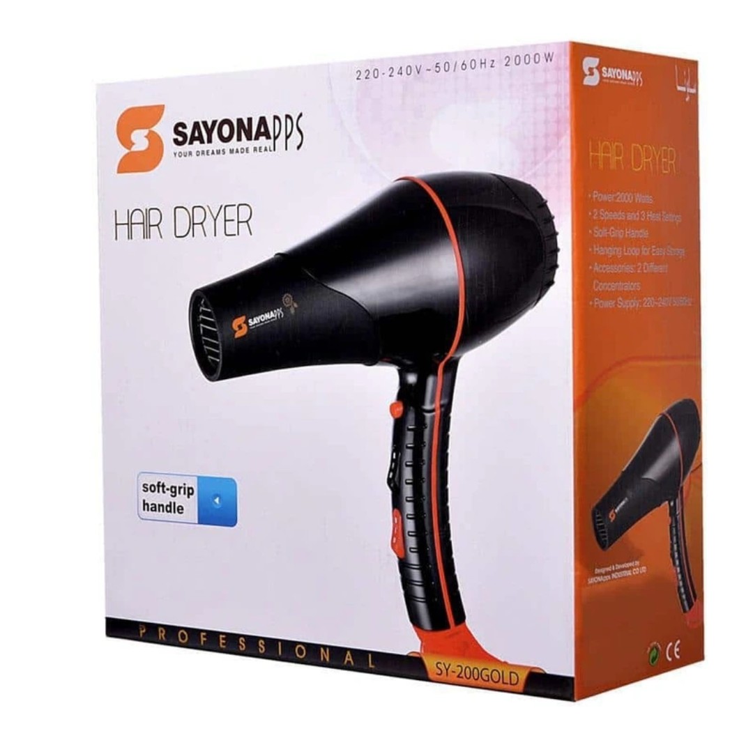 سشوار سایونا مدل SY-1300 با باد سرد و متمرکزکننده